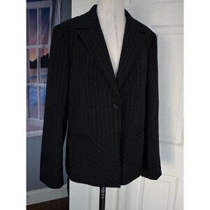 Dalia collection gray pin striped jacket & pants size 10